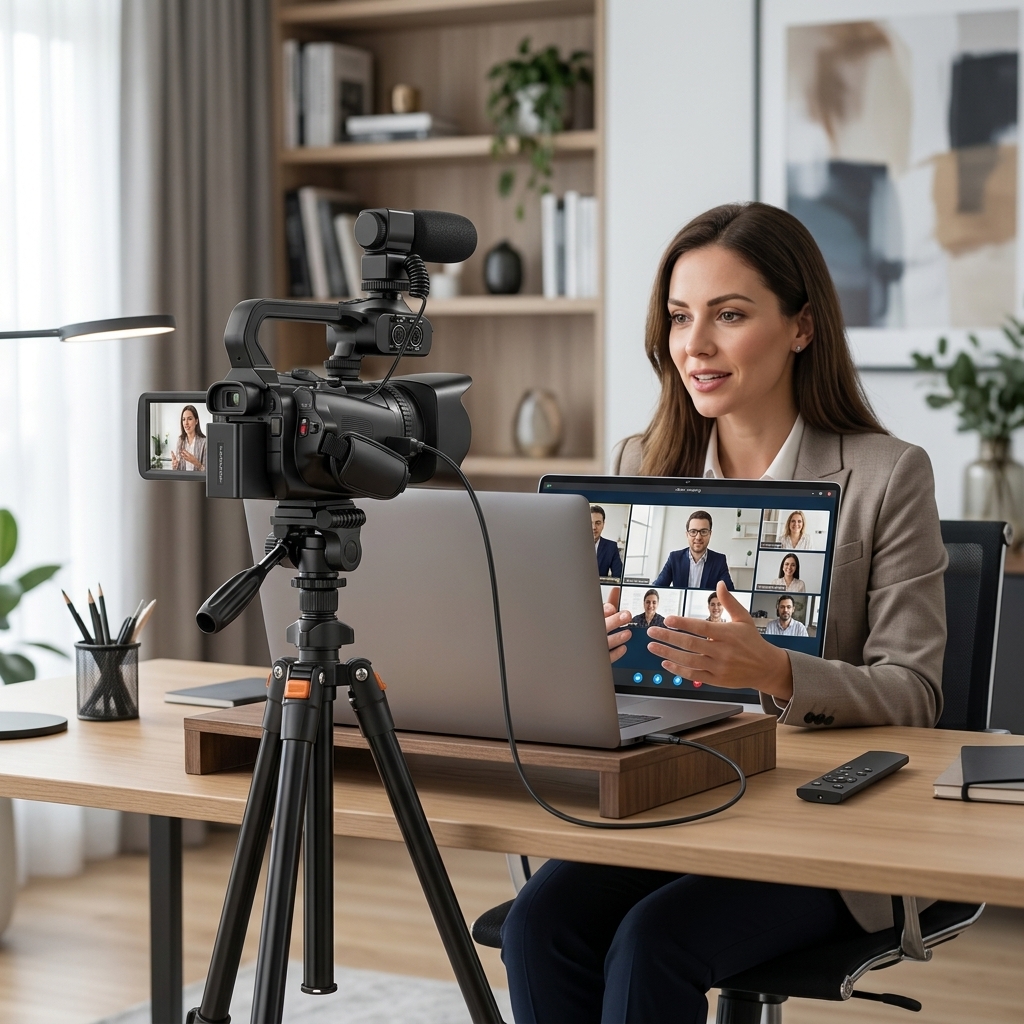 Remote Client Meeting At Desk