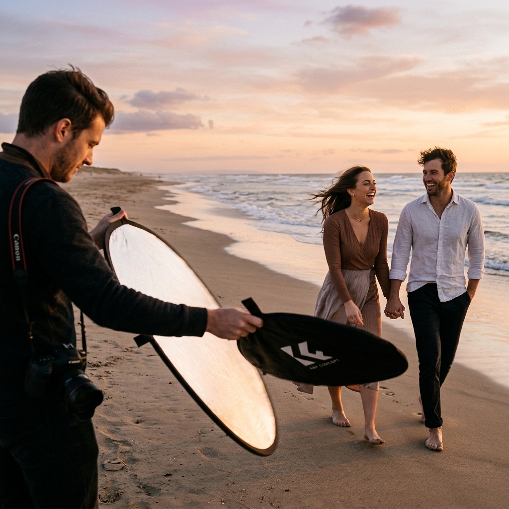Beach Engagement Photos At Sunset