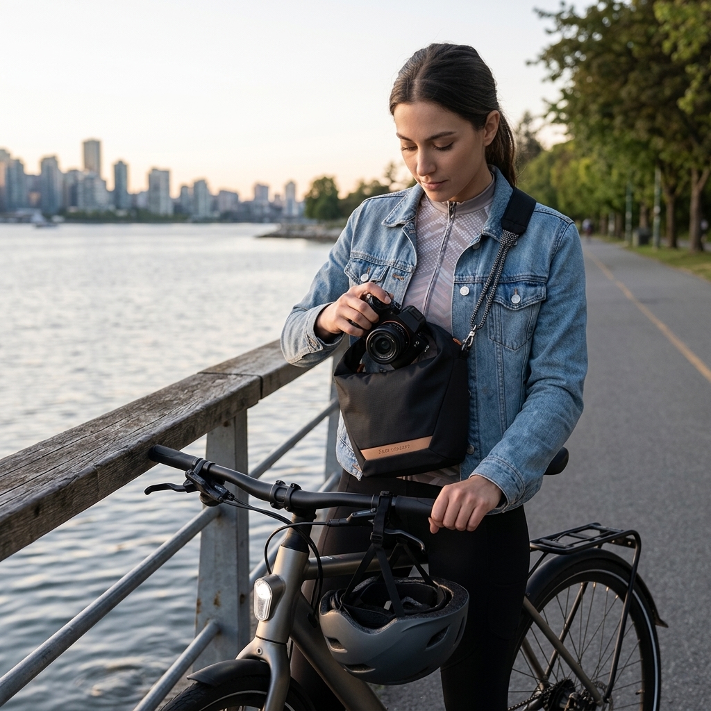 Bike Stop Along The Waterfront