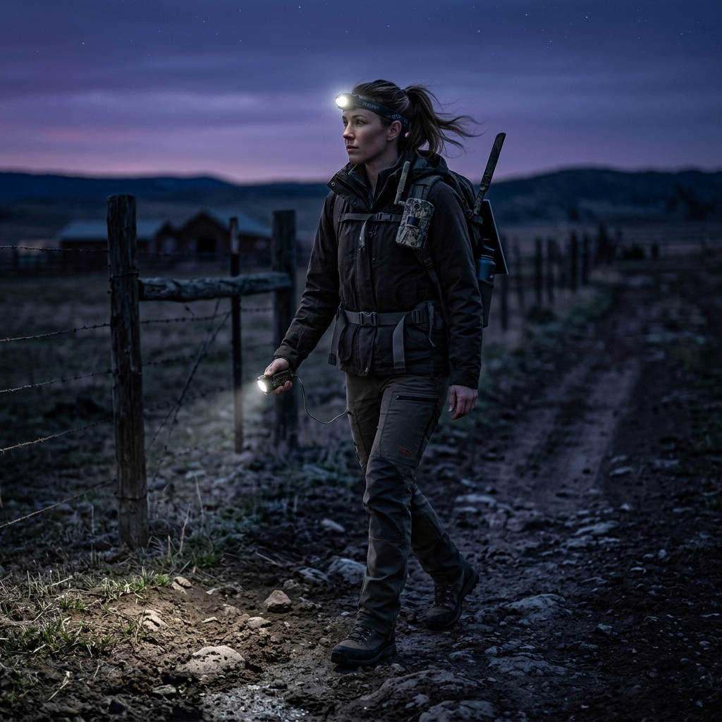 Pre-Dawn Trail Checks On Ranch
