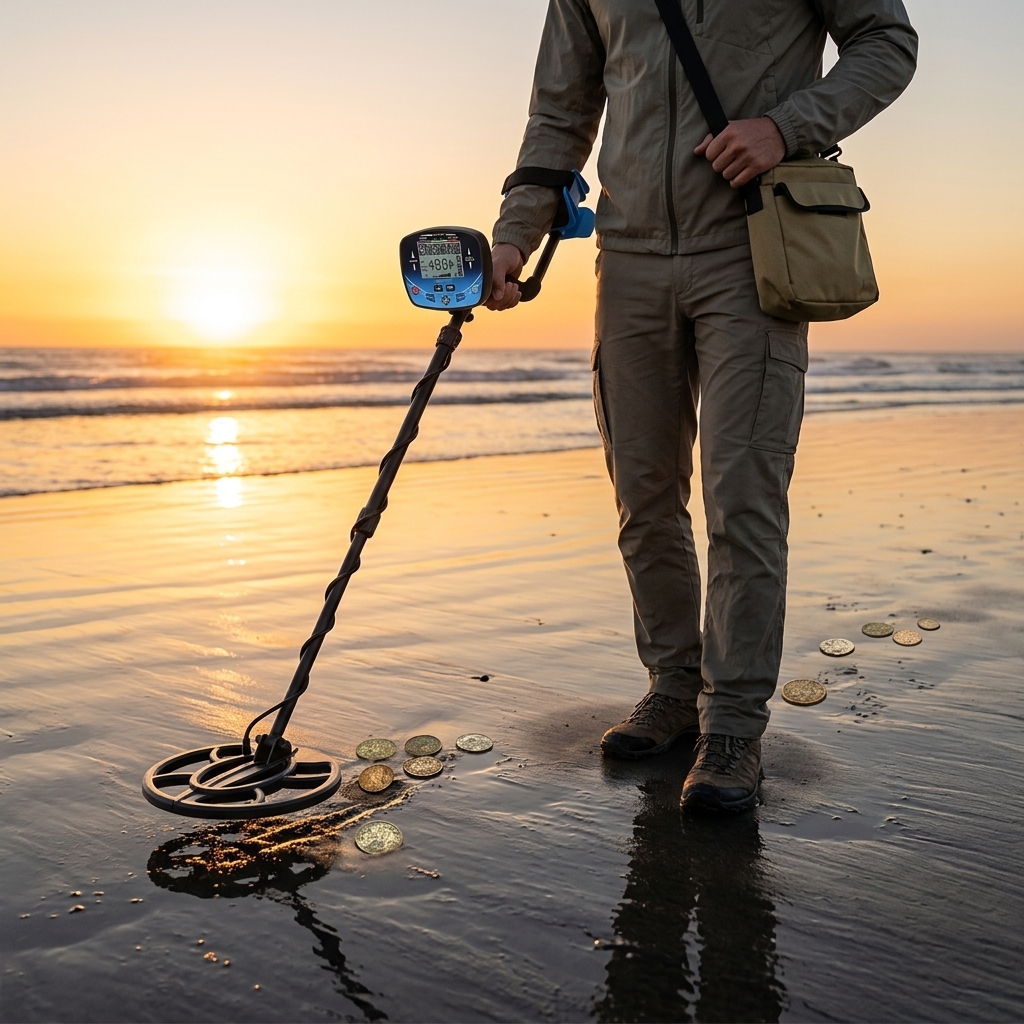 Sunrise Coins On Wet Sand