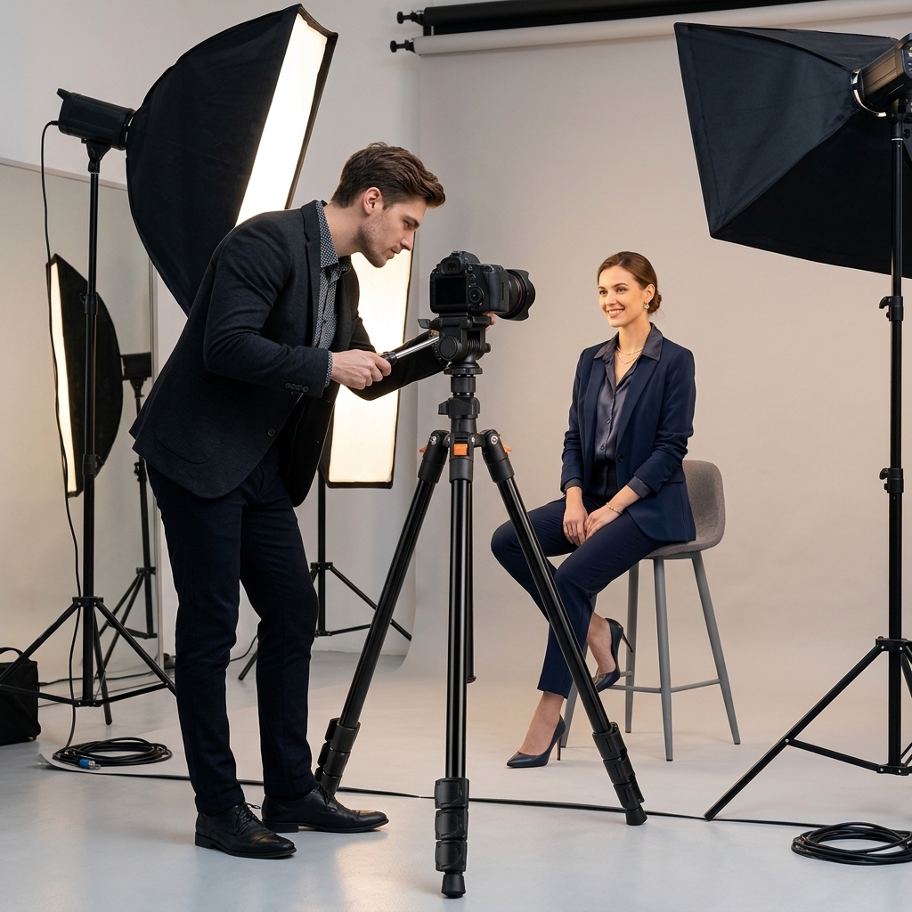 Headshots Under Softbox Lights