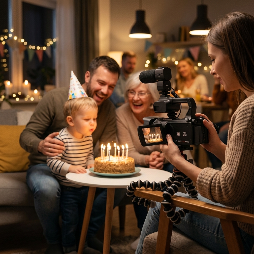 Filming A Birthday Candle Moment