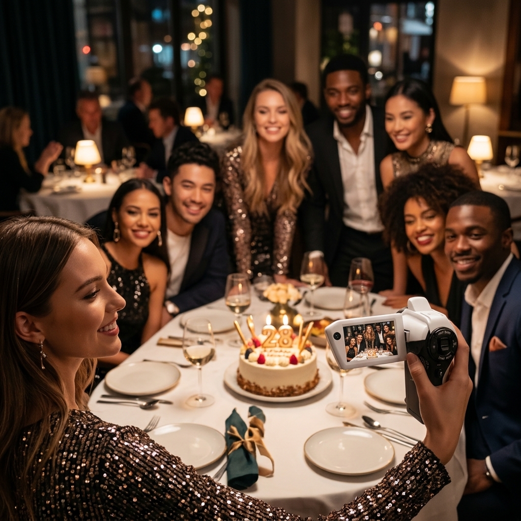 Capturing Birthday Dinner Group Shots