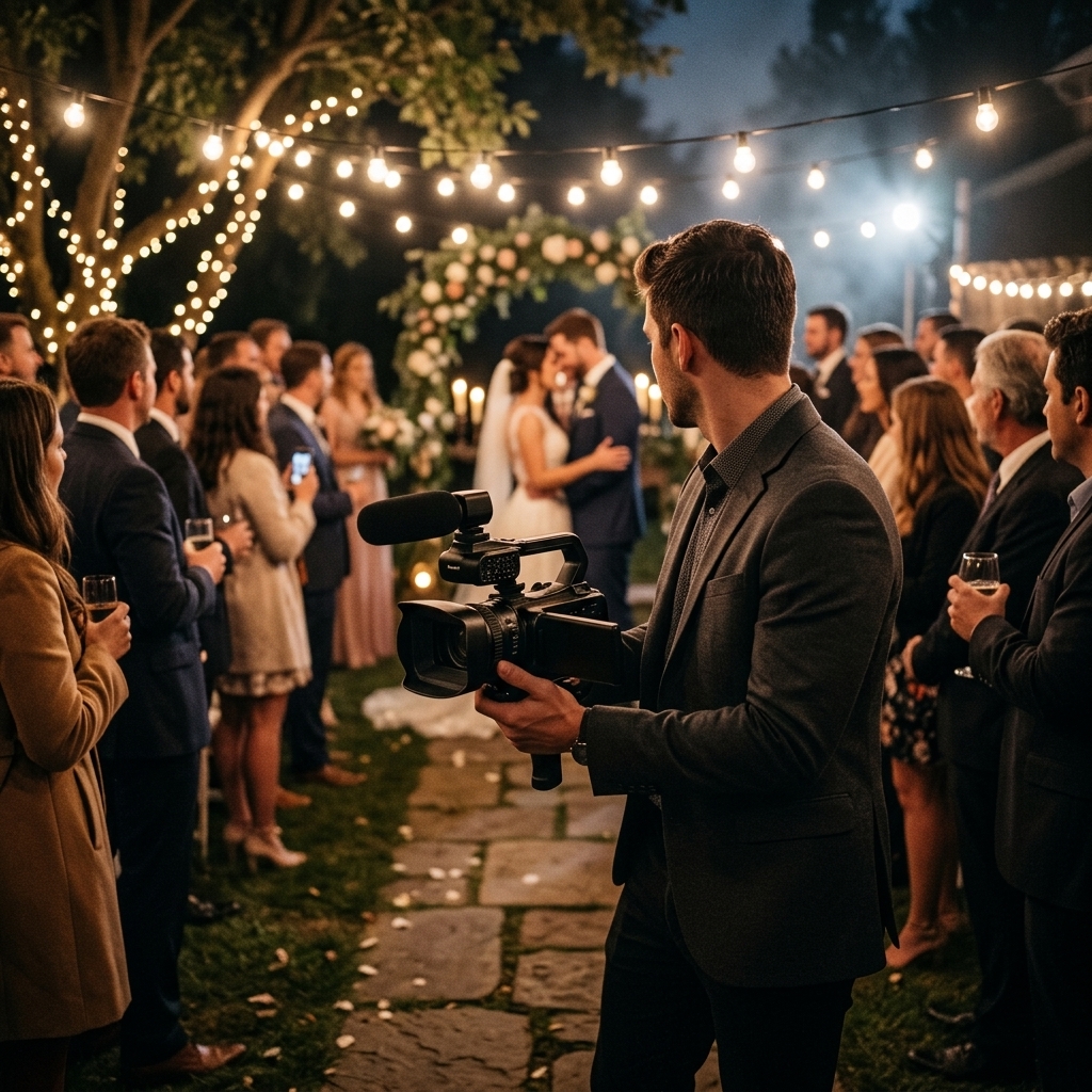 Backyard Wedding After Dark