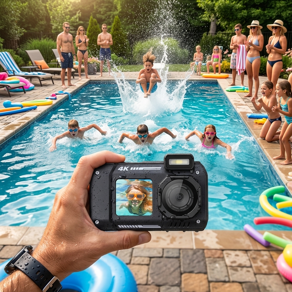 Backyard Pool Race Day
