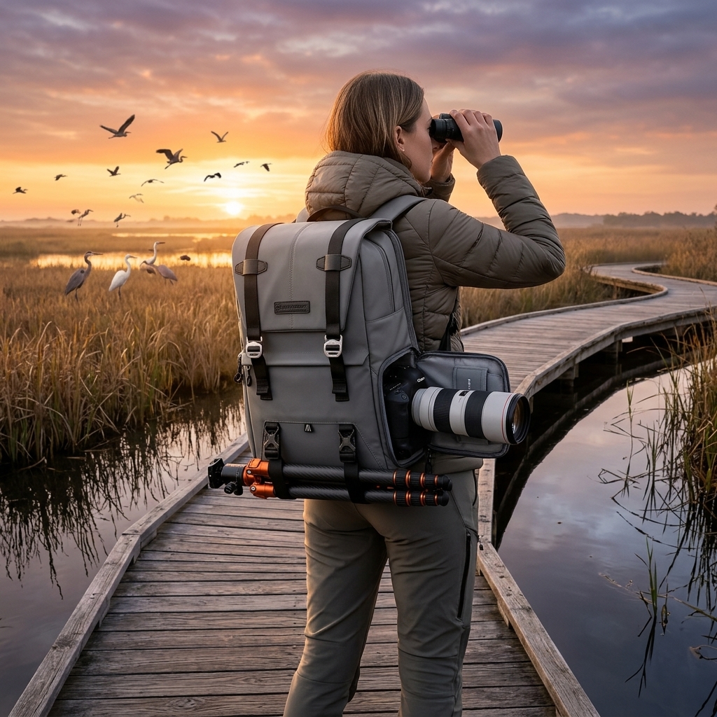 Birding At Sunrise Marsh