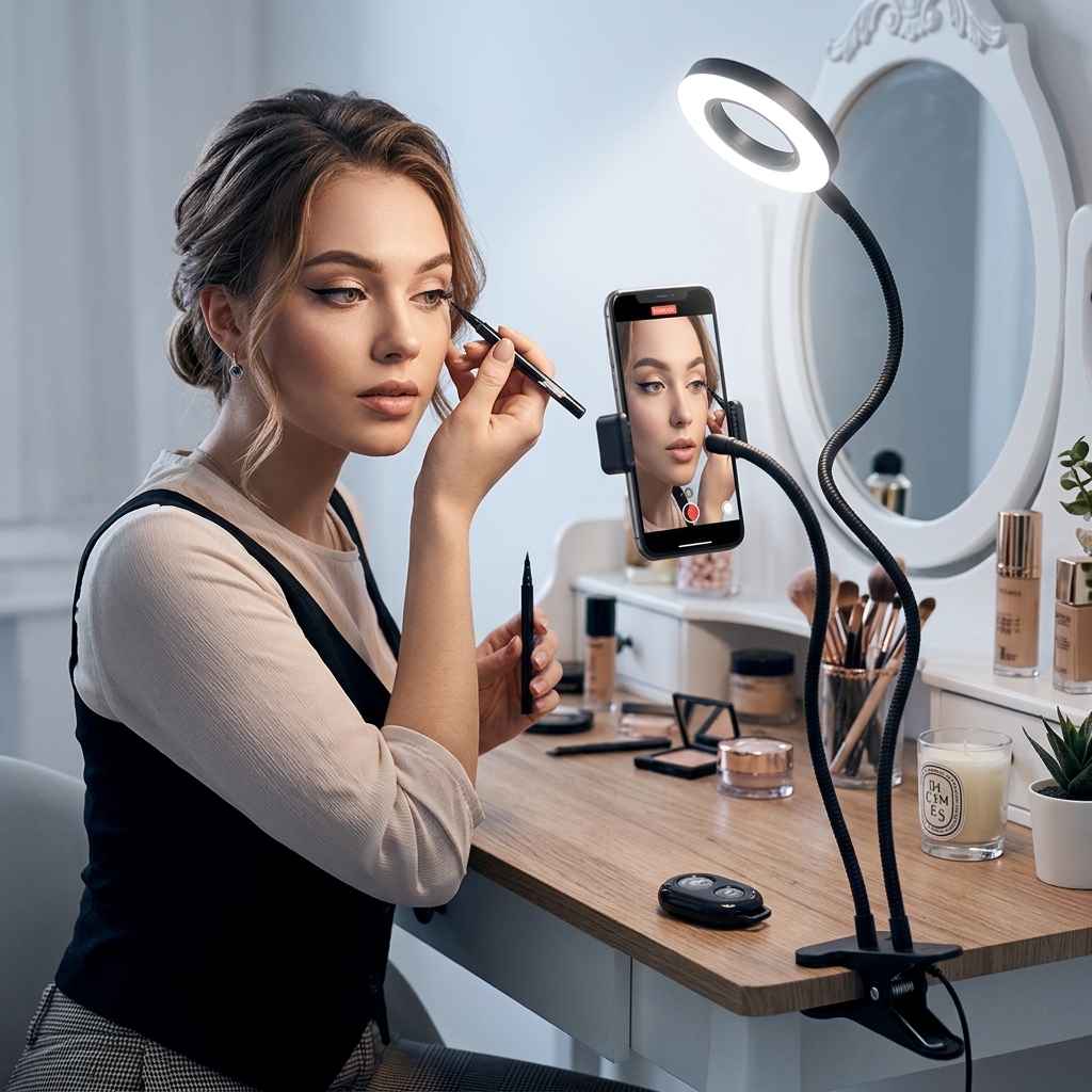Vanity Mirror Makeup Session