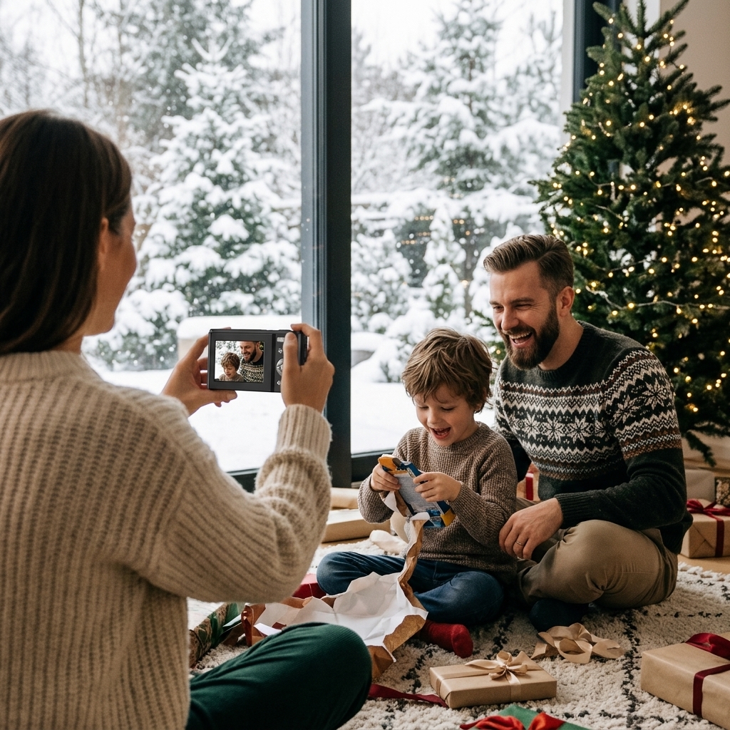 Christmas Morning Family Unwrapping
