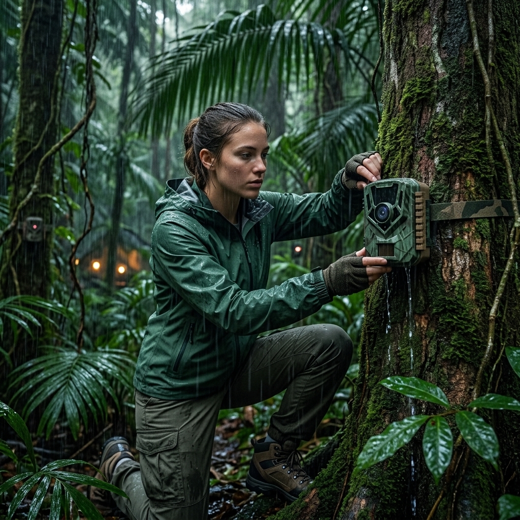 Watching Nocturnal Animals In Rainforest