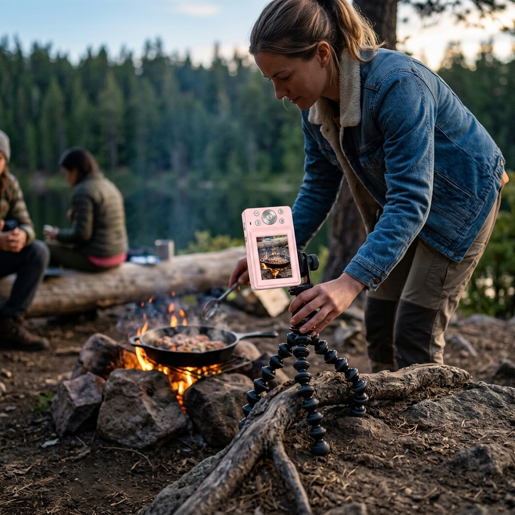 Campfire Cooking At Dusk
