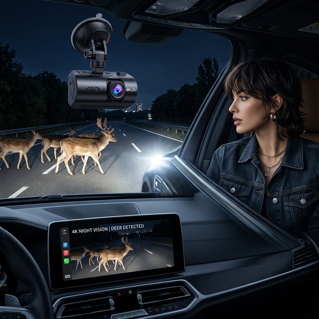 Midnight Highway Deer Crossing