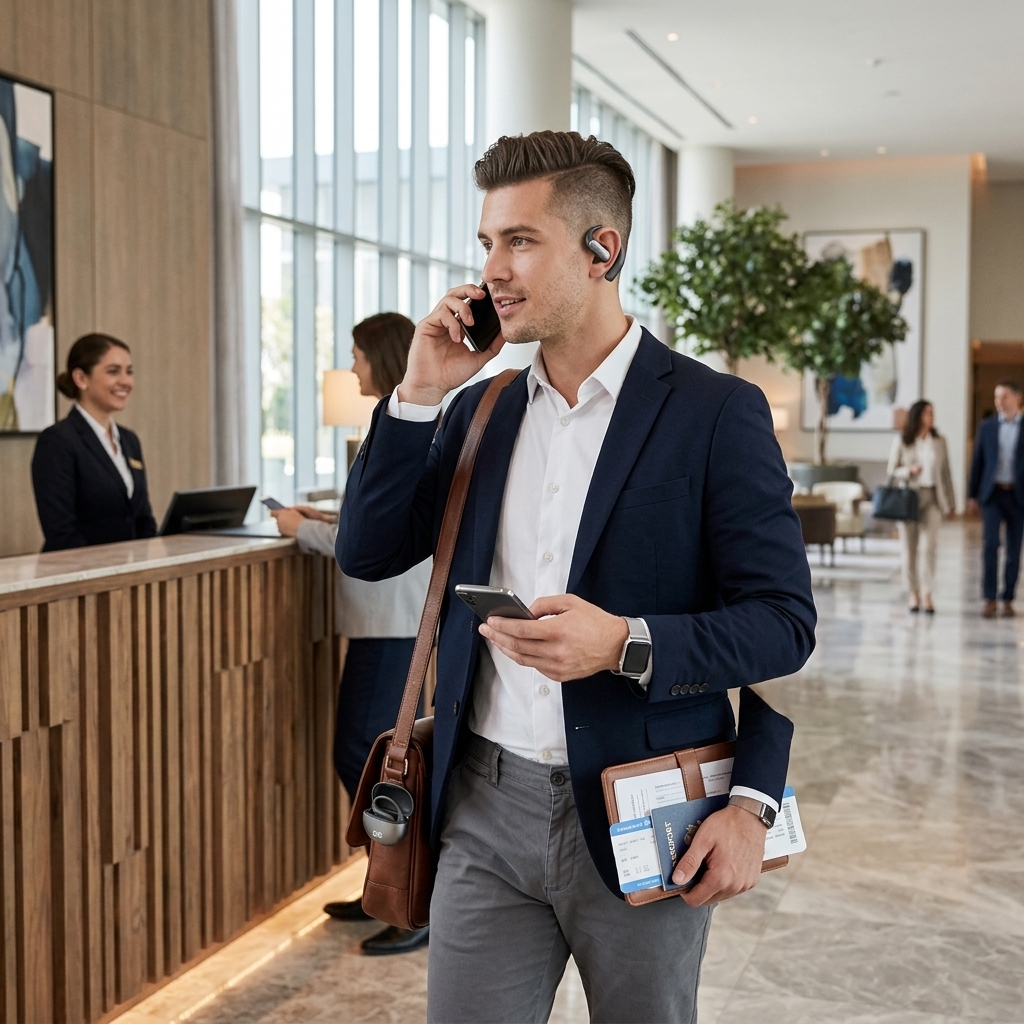 Checking In Between Airport And Meeting