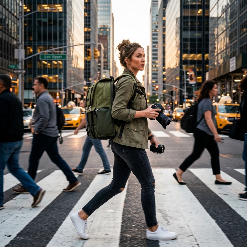 Rushing Between Downtown Portrait Stops