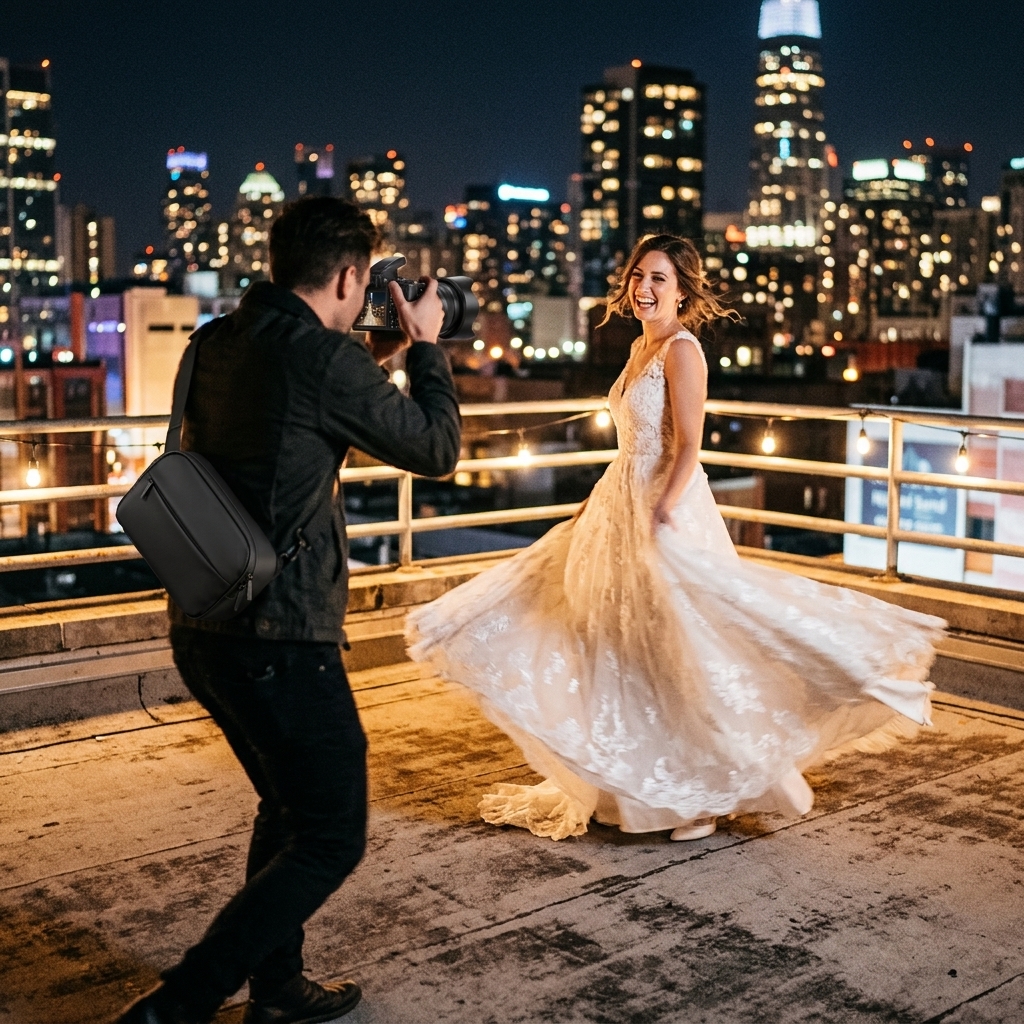 City Rooftop Night Portraits