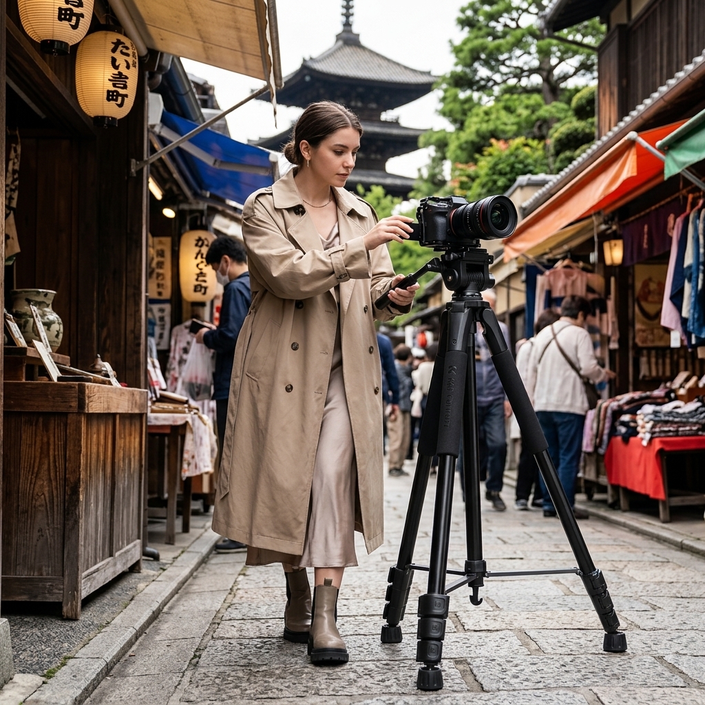 Filming Through Busy Temple Streets