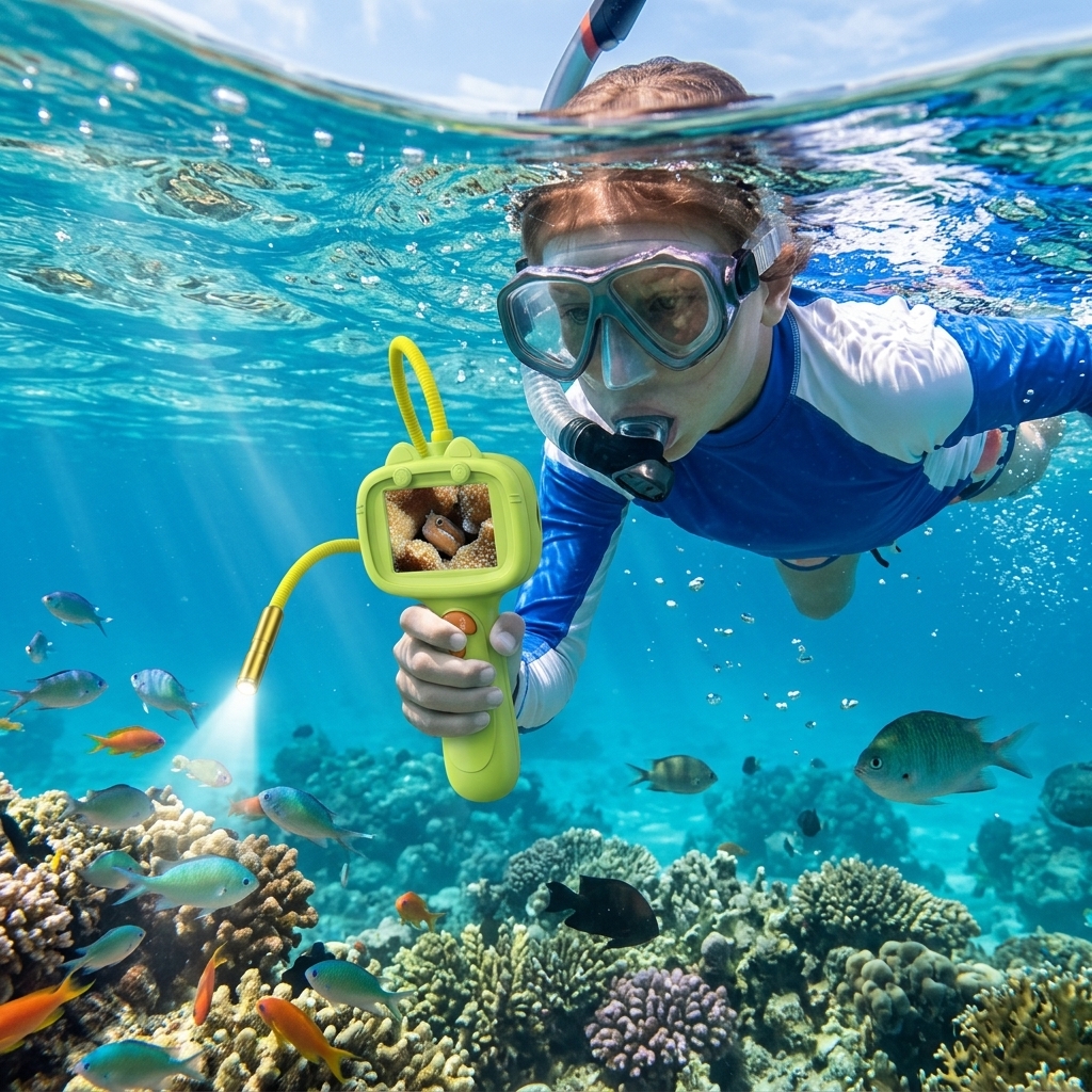 Snorkeling Over Reef Fish