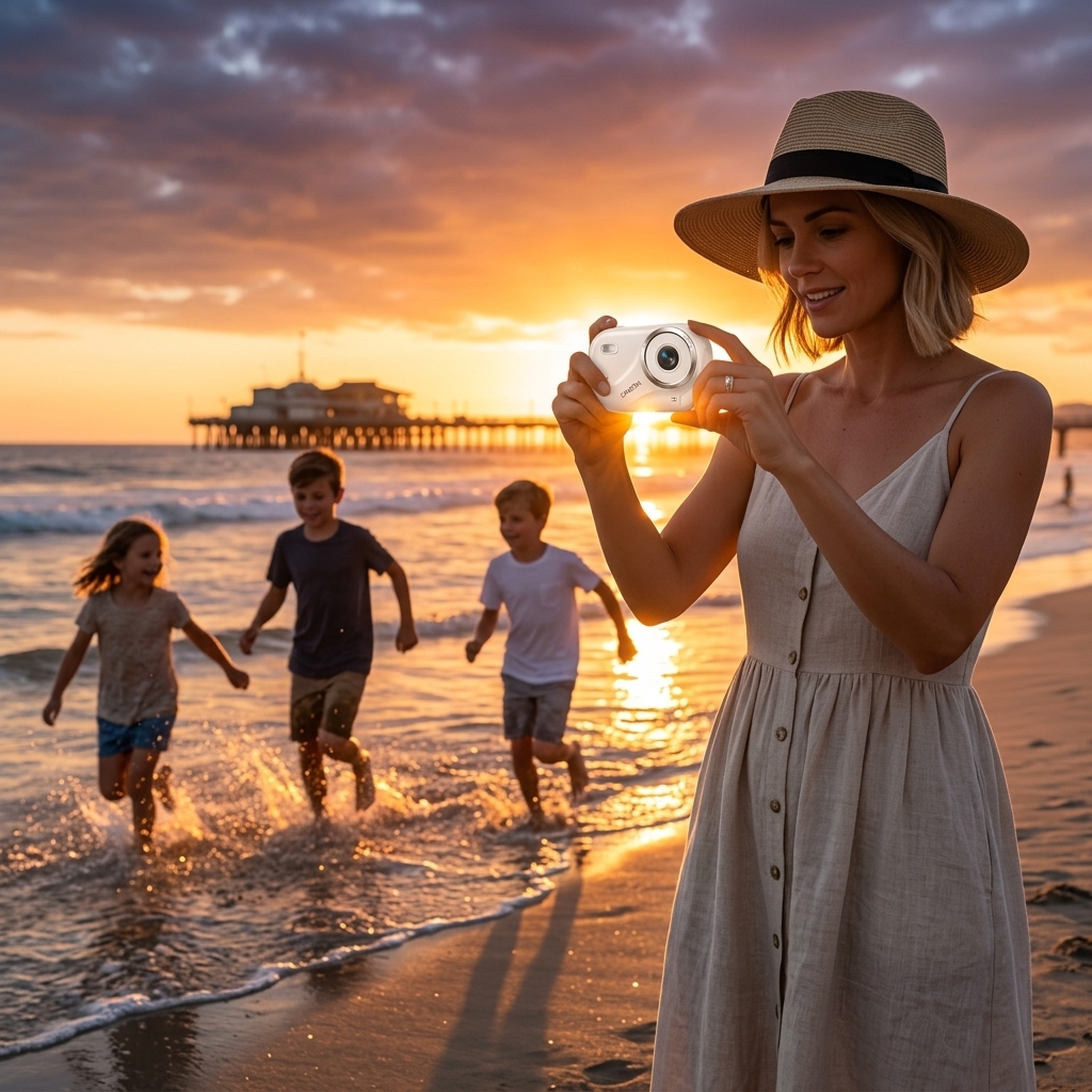 Beach Sunset With The Kids