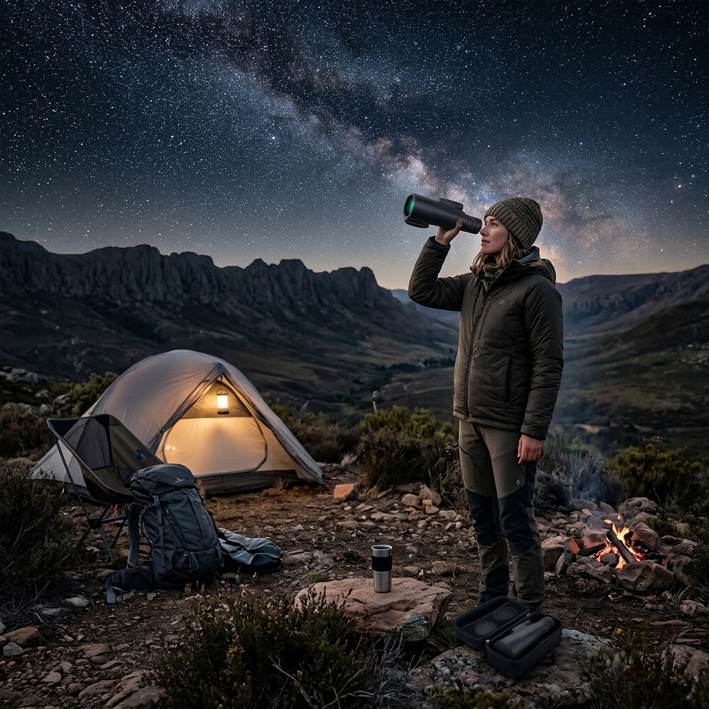 Remote Campsite Under Dark Skies