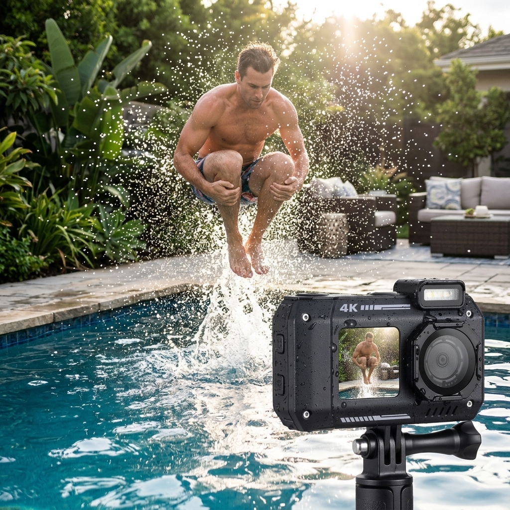 Backyard Pool Jump Shots