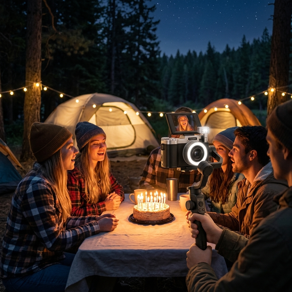 Campsite Birthday Candle Moment