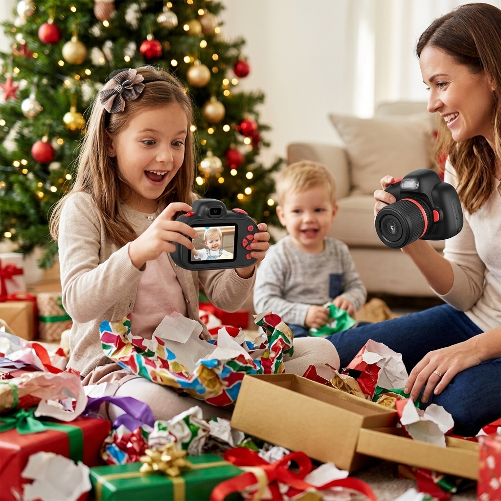Opening Presents By The Tree