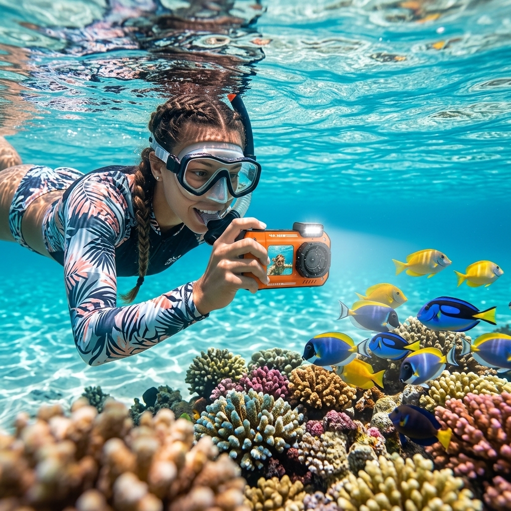 Snorkeling Over A Coral Reef