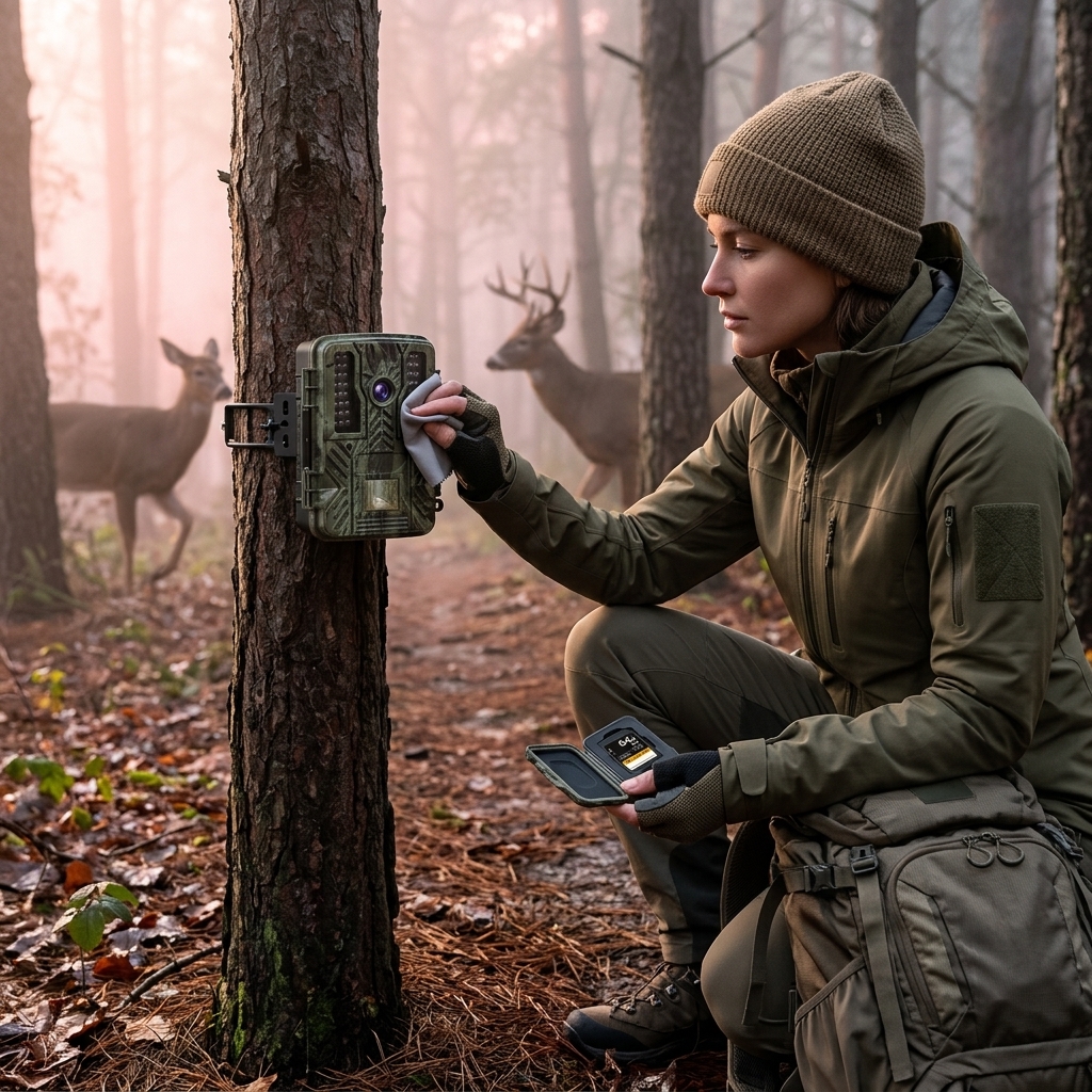 Dawn Deer Tracking In Woods