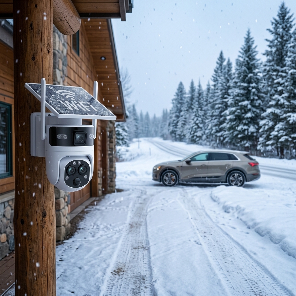 Snowy Driveway At The Cabin