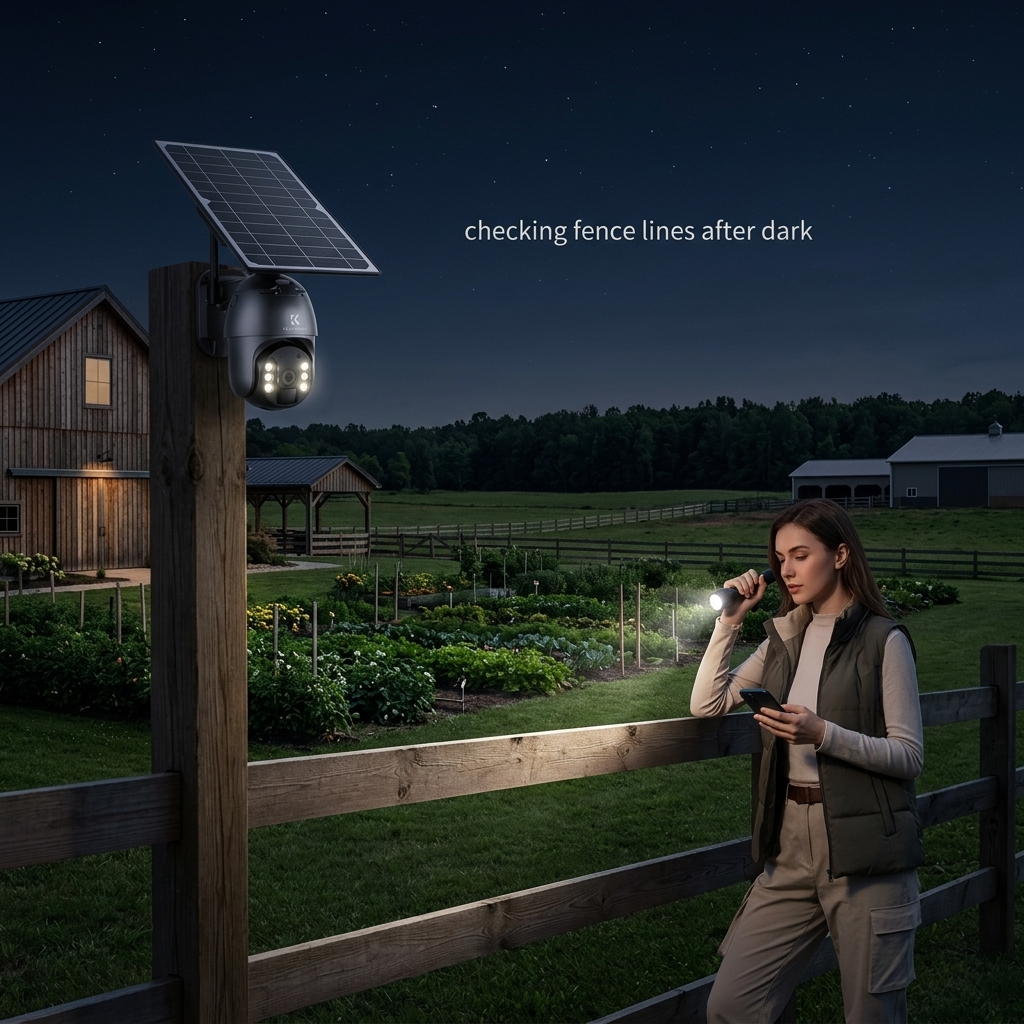 Checking Fence Lines After Dark