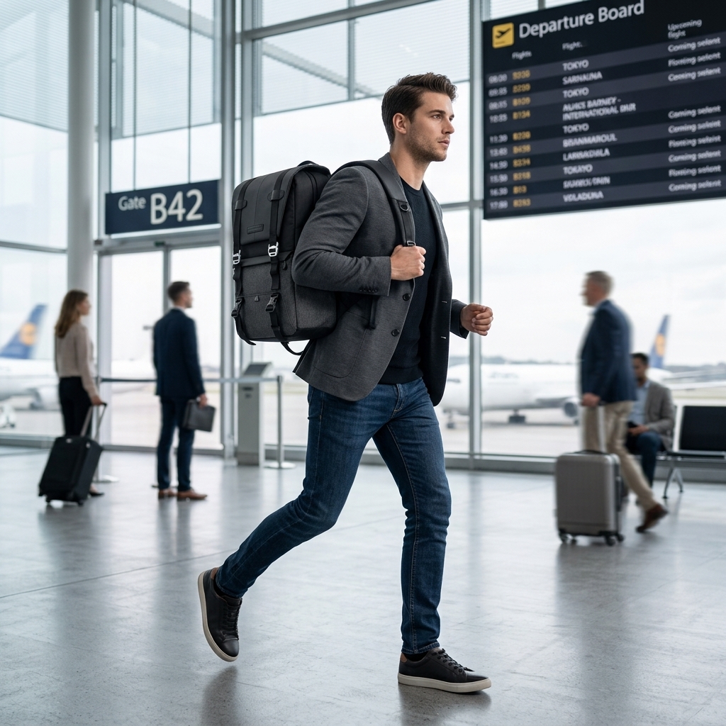 Airport Dash Before Boarding