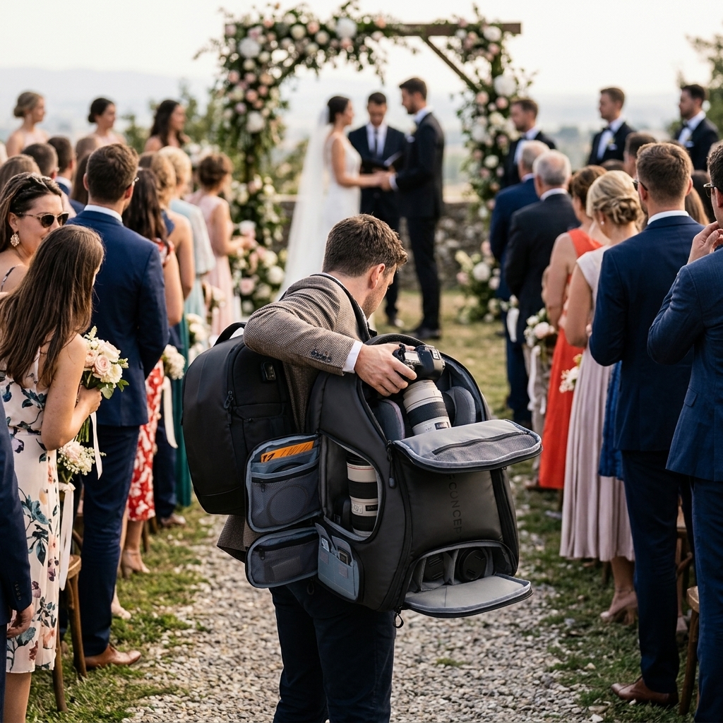 Busy Wedding Ceremony Aisle