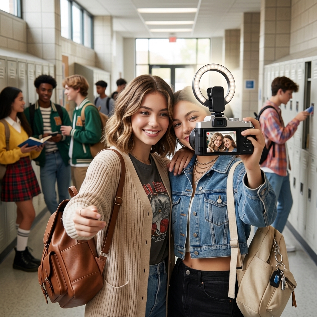 Hallway Selfies Between Classes