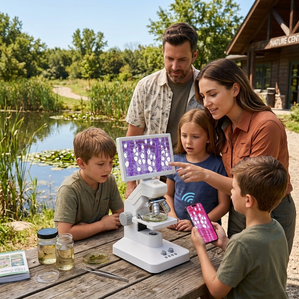 Viewing Pond Samples At Nature Center