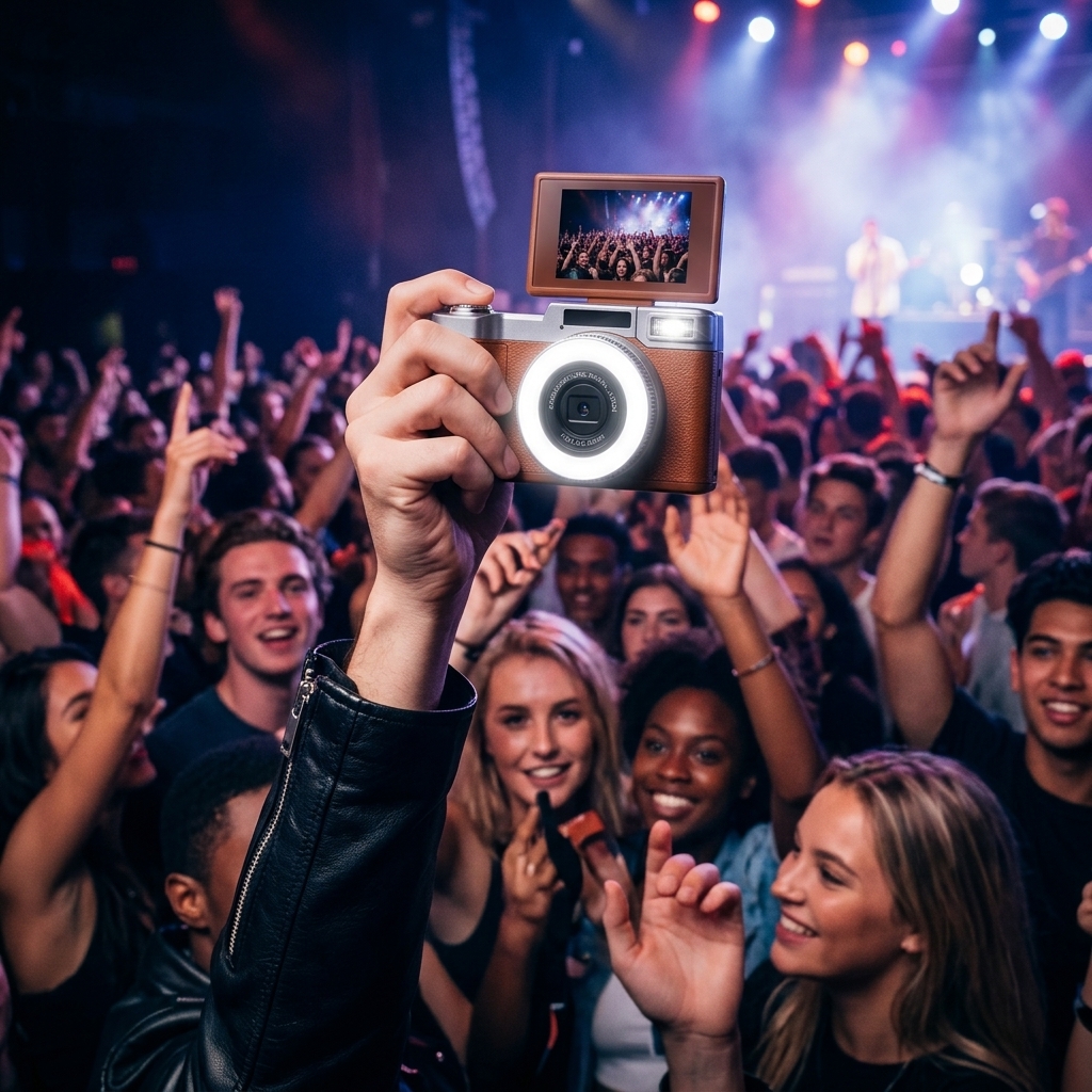 Crowded Concert Under Stage Lights
