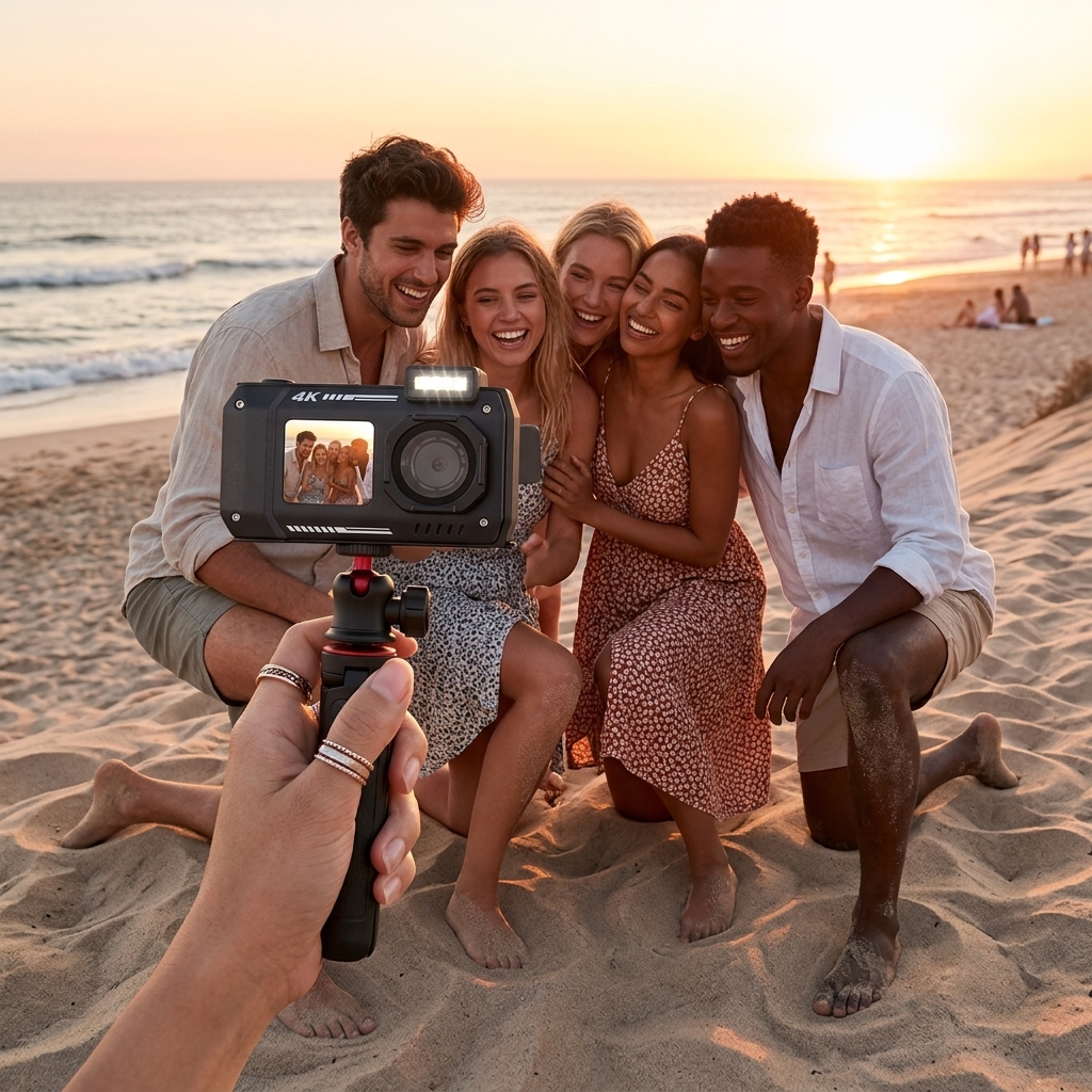 Sunset Group Photos On Sand
