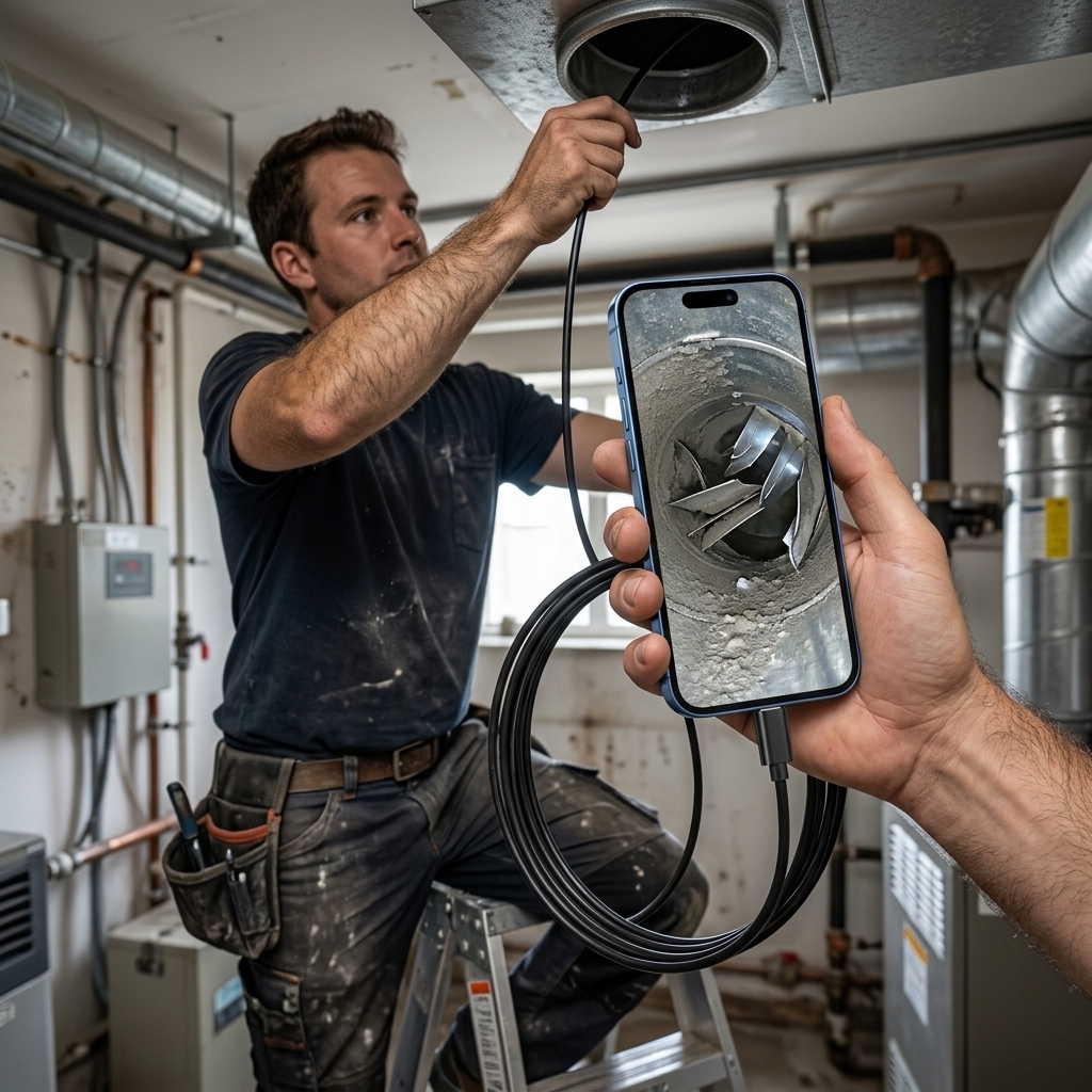 Inspecting A Rooftop Vent Line